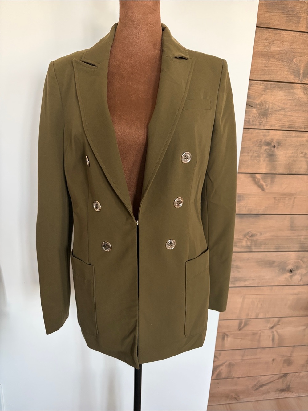 Tommy Hilfiger Olive Double-Breasted Tailored Blazer